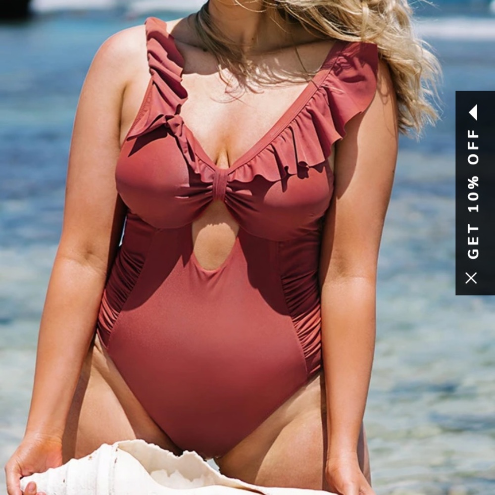 Ruffle and Cut Out One Piece